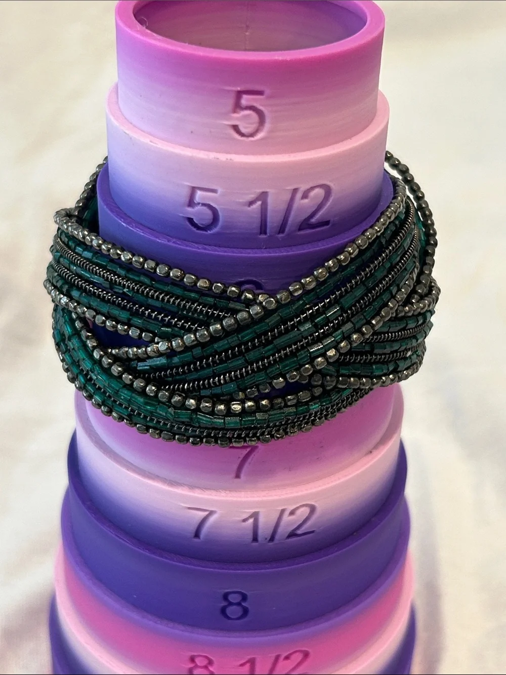 Teal Seed Bead Twist Cuff Bracelet - Women Jewelry
